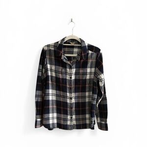 Woolrich Blue, White & Orange Plaid Button-Front Flannel Shirt size XL